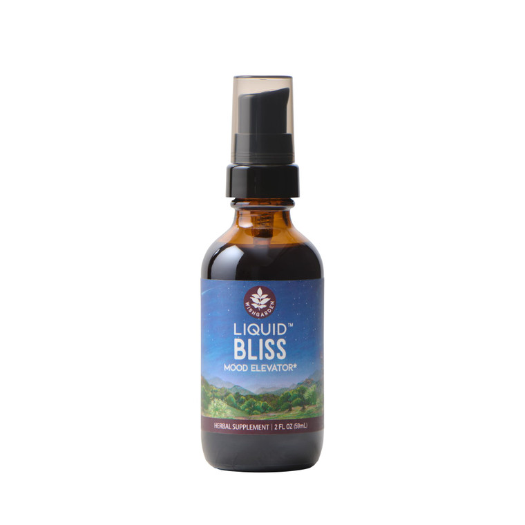WishGarden Herbs Liquid Bliss Mood Elevator - Plant-Based Herbal Mood Support Supplement, Natural Mood Booster with Organic Cacao, Cotton Root, Passi