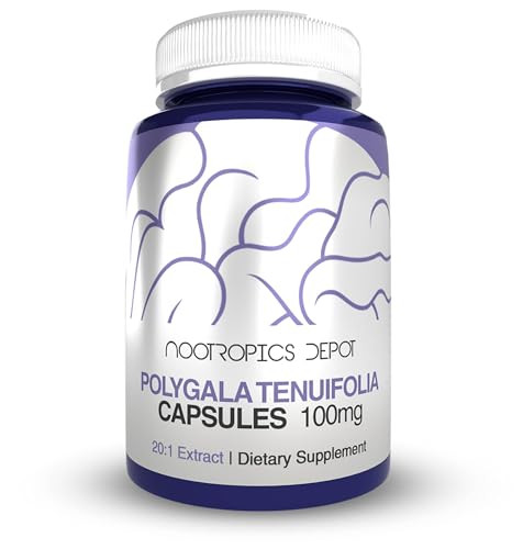 Nootropics Depot Polygala tenuifolia Capsules | 100mg | 90 Count | 20:1 Extract | Yuan Zhi | Promotes Cognitive Function, Learning and Memory | Suppo