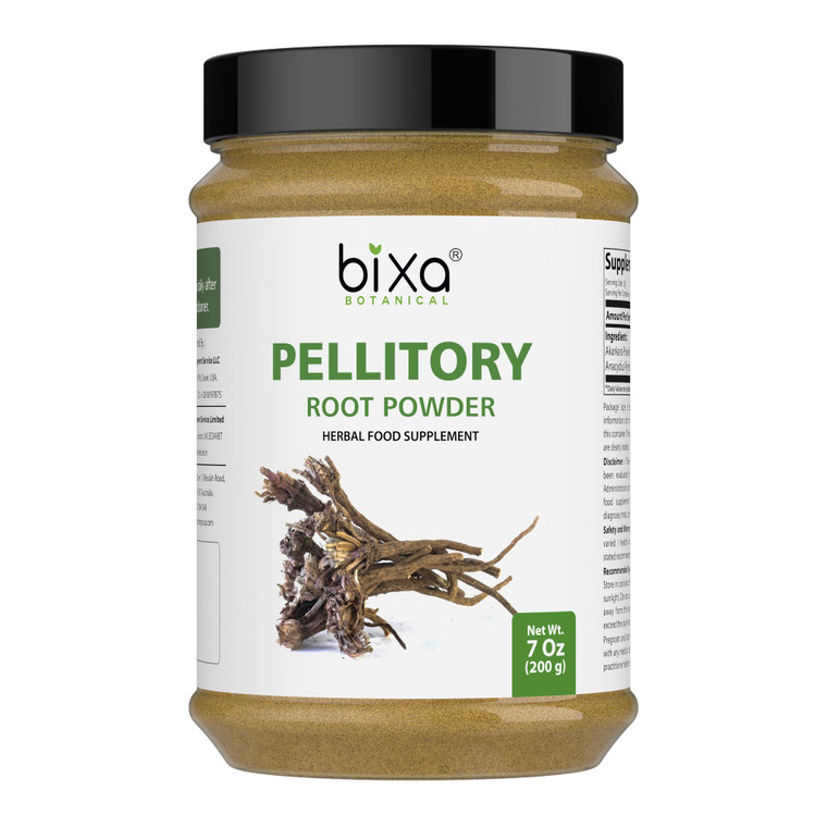 bixa BOTANICAL Pellitory Root Powder | Anacyclus pyrethrum/Akarkara | Ayurvedic Herbal Supplement | 200 GMS / 7 OZ | Gluten Free, Non-GMO, Steam Trea