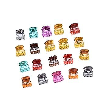 12Pcs Transparent multicolor Plastic Hair Clips Claws Mini Clamps Fashion Girls Crab Acrylic Barrette Hair Claw Headwear Gifts Hair Accessories for G