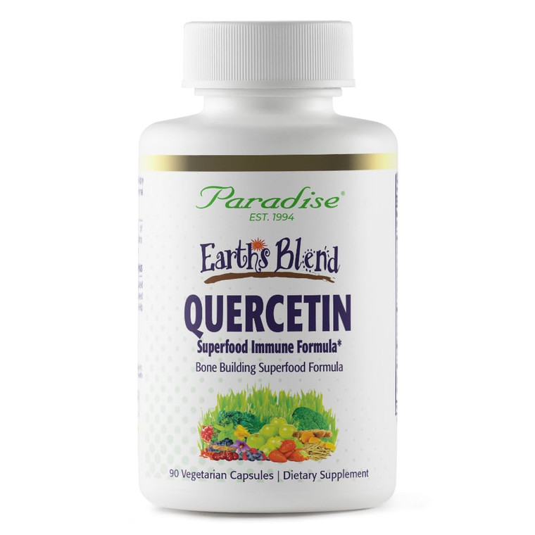 Paradise Herbs Earth's Blend Quercetin, for Immunity, Antioxidant Activity, Probiotics, Adaptogens, Vegan, Non GMO, Gluten Free, 90 Vegetarian Capsul