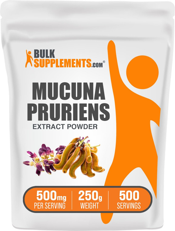BulkSupplements.com Mucuna Pruriens Extract Powder - Mucuna Pruriens Supplements, Herbal Supplement - Vegan & Gluten Free, 500mg per Serving, 250g (8