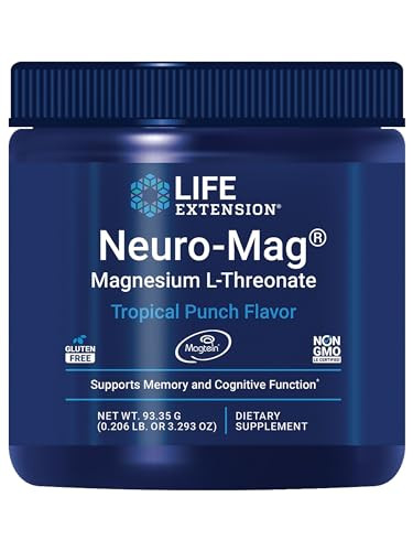 Life Extension Neuro-Mag Magnesium L-Threonate Powder (Tropical Punch) - Ultra-Absorbable Magnesium - Supports Memory, Focus, Cognitive Function & Mo