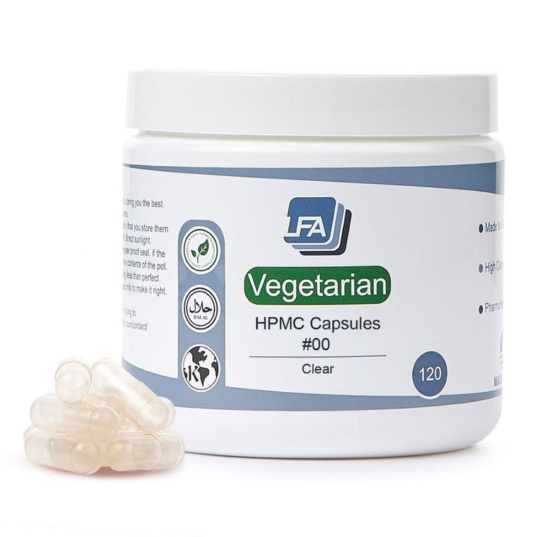 Empty 00 Capsules - Vegan HPMC - 120 Count - Empty Pill Capsules for Capsule Filling Tray - Joined Vegetarian Caps Easy Snap for DIY Powder Supplemen