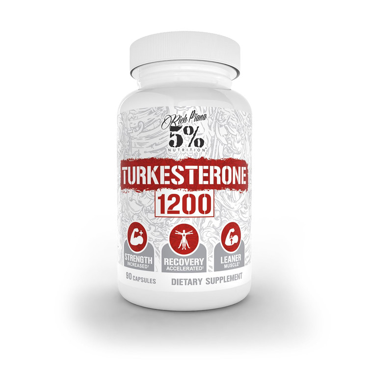 5% Nutrition Turkesterone 1200mg | Max Purity & Absorption | Complexed with Astragin, Cyclodextrin & Naringin | 90 Capsules (1 Month Supply)