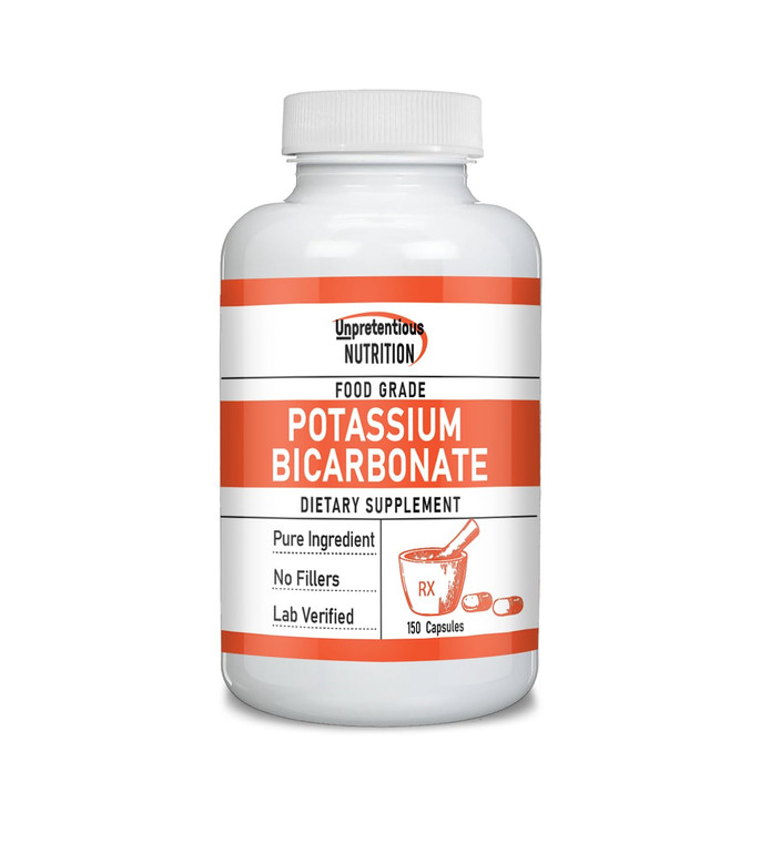 Unpretentious Potassium Bicarbonate (150 Caps), Dietary Supplement, No Fillers, Lab Verified