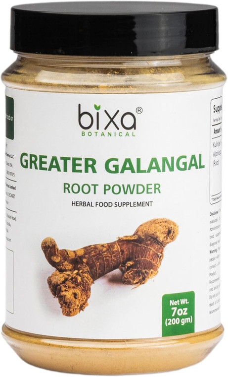 bixa BOTANICAL Greater Galangal Root Powder | Alpinia Galanga (Kulinjan) | Perfect for Soups & Cooking | Ayurvedic Herbal Supplement, Kosher, Steam T