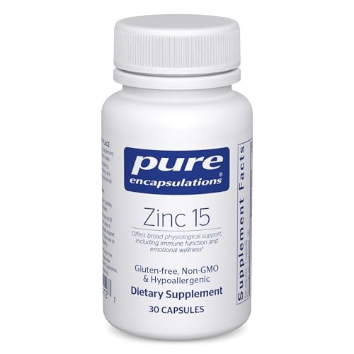 Pure Encapsulations Zinc 15 mg - Zinc Picolinate Supplement for Immune System Support, Growth & Development - for Wound Healing - 30 Capsules