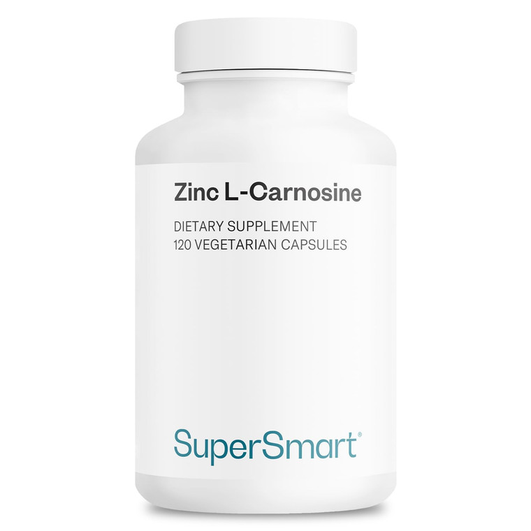 SuperSmart - Zinc L-Carnosine 75mg per Day (Well-Tolerated) - Zinc Carnosine Supplement | Non-GMO & Gluten Free - 120 Vegetarian Capsules