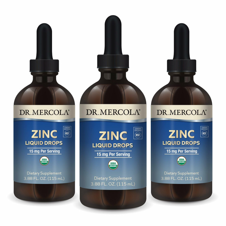 Dr. Mercola Zinc Liquid Drops - Supports Immune & Organ Health - 15 mg Organic Zinc Liquid Drops - USDA Organic - NSF Certified - Non-GMO, Gluten-Fre