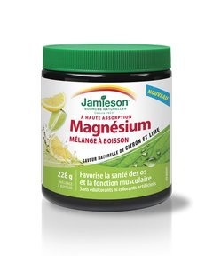Jamieson Magnesium Drink Mix - Natural Lemon-Lime Flavour, 228g