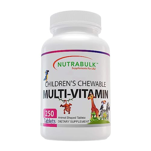 NutraBulk Childrens Chewable Multi-Vitamins - Promoting Kids' Overall Development - USA-Made, May Help to Support Immune, Bone, Brain & Overall Well
