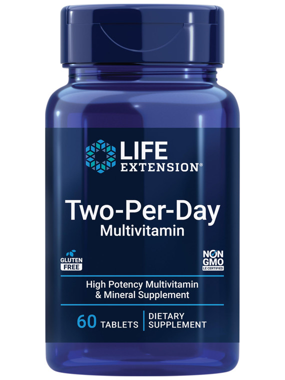 Life Extension Two-Per-Day Multivitamin  Daily Dose of Vitamins & Minerals for Men and Women - Complete Essential Vitamin Supplement for Energy, Hea