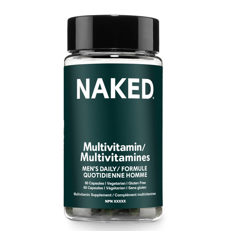 NAKED Mens Multi  Daily Multivitamin for Men  A, C, E, Selenium, Zinc, Fruit and Super Green Extracts and More to Boost Immune Support  Gluten-Fr