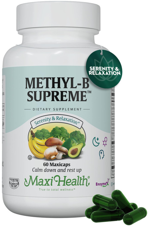Stress B Complex Vitamins  Methyl-B Supreme with Methylated B12, B6, Folate & Biotin  Calm, Energy & Relaxation Support  Kosher Vegan 60 Capsules