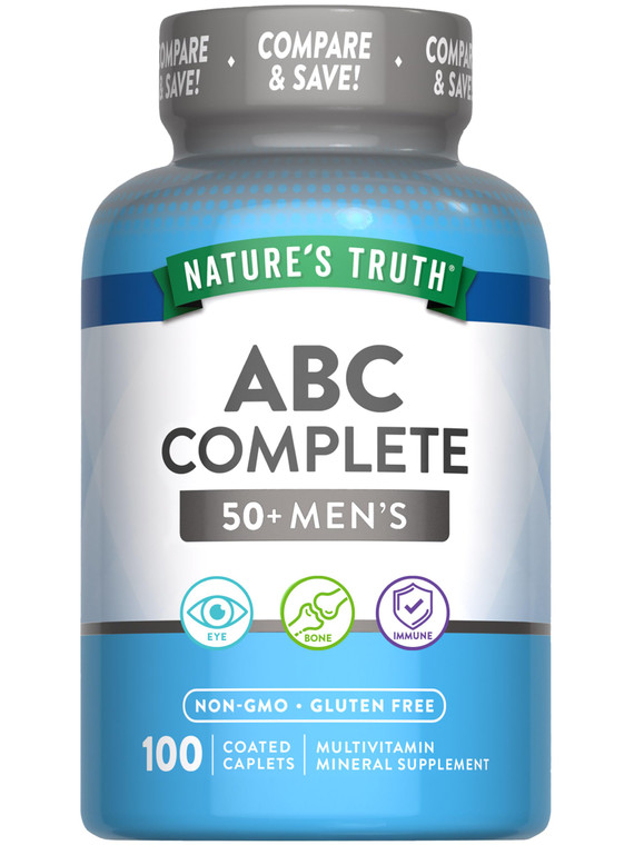 Nature's Truth Men's 50+ Multivitamin | with Vitamins A, C, E, B6 & B12 | 100 Count | Non-GMO & Gluten Free