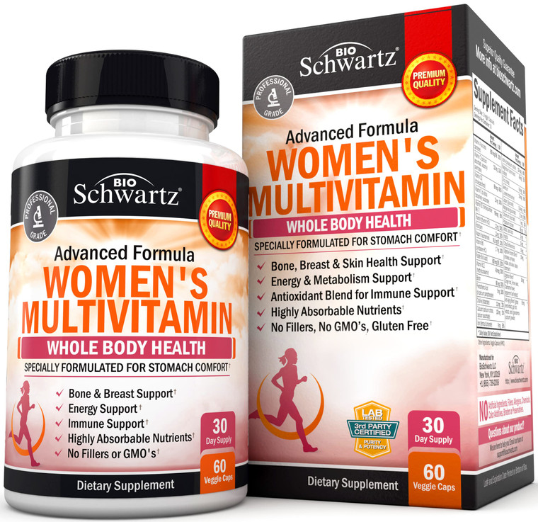 Multivitamin for Women with Vitamin D3 - Multivitamins for Bone Breast Skin Joint Energy - Vitamins for Immunity Support - Immune System Boost Natura