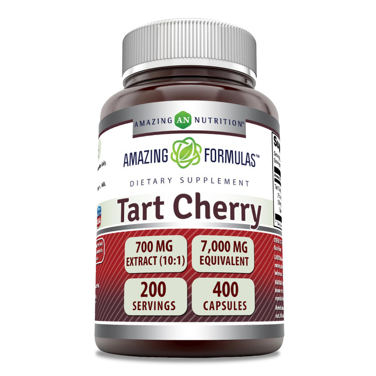 Amazing Formulas Tart Cherry Extract 700 Mg Extract (10:1) Per Serving Capsules Supplement | Equivalent to 7000 Mg | Non-GMO | Gluten Free | Made in