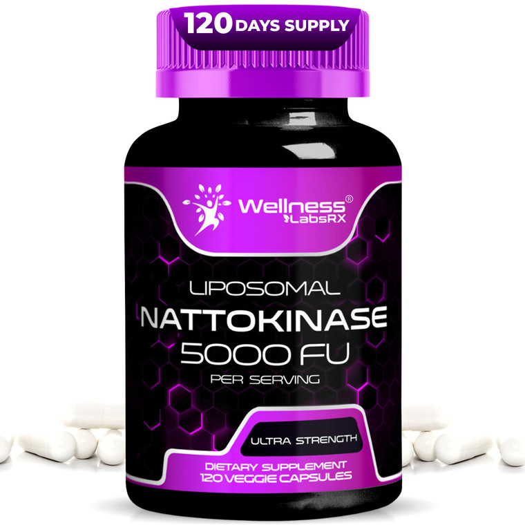 Nattokinase Supplement Capsules 5000 FU, Third-Party Tested Nattokinase  Enzymes from Japanese Natto  Daily Wellness Support  120 Count (Pack of 1