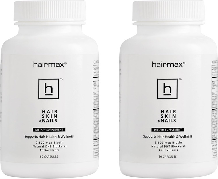 Hairmax for Hair, Skin and Nails Dietary Supplement  Hair Loss and Hair Regrowth Treatment for Women and Men. Contains 2500mcg Biotin, DHT Blocker,