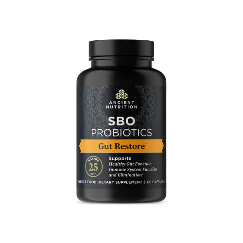 Ancient Nutrition Probiotics, SBO Probiotics Ultimate 50 Billion CFUs*/Serving, Digestive and Immune Support, Gluten Free, Ancient Superfoods Blend,
