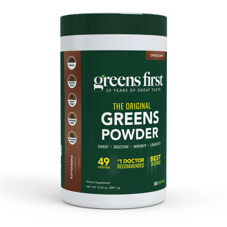 Greens First Original Greens Powder - 49 Superfoods - Organic Fruits & Veggies - Prebiotics, Probiotics & Digestive Enzymes - Antioxidant Smoothie -