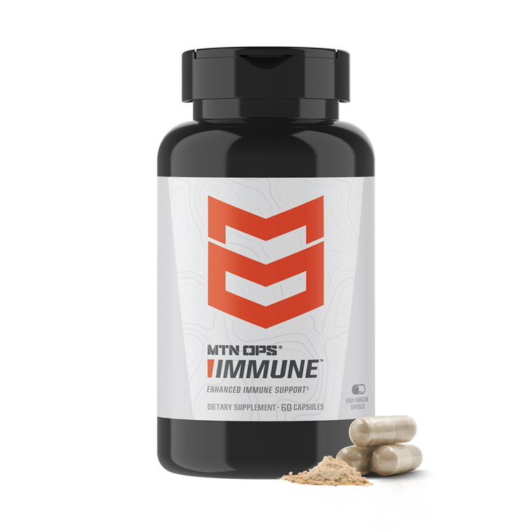 MTN OPS Immune Capsules Daily Immune Support with Vitamin D, Vitamin C, Zinc, Elderberry, Echinacea & Antioxidants - 60 Easy-Swallow Capsules - 30 S