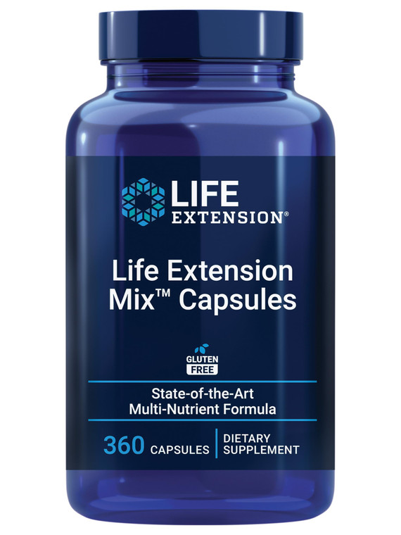 Life Extension Mix Capsules, high-Potency, Advanced Vitamin, Mineral, Fruit & Vegetable Formula, Vitamin C, B, D, E, Magnesium, for Whole-Body Healt