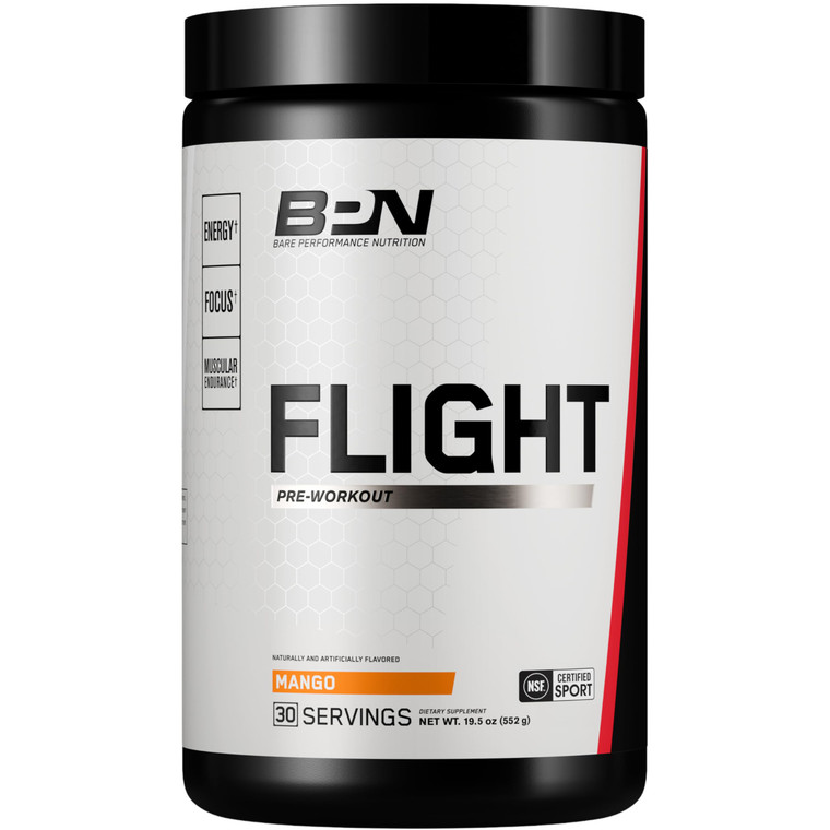 BARE PERFORMANCE NUTRITION BPN Flight Pre Workout, Supports Energy and Mental Focus, Improved Endurance & Muscle Pumps with CarnoSyn® Beta Alanine, M
