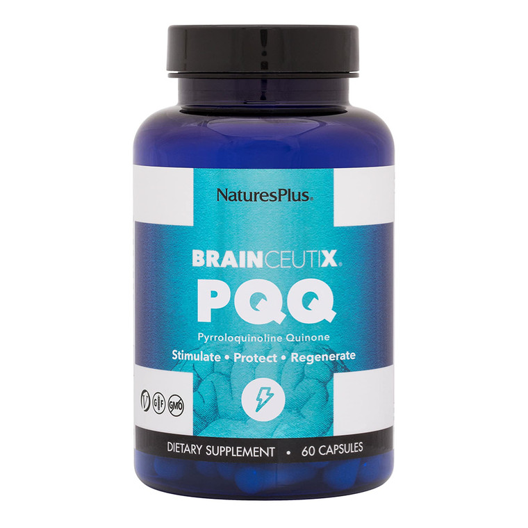 NaturesPlus Brainceutix PQQ - 60 Vegan Capsules - Supplement for Memory, Clarity & Brain Power - Enhanced Energy, Anti-Aging - Pyrroloquinoline Quino
