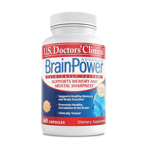 U.S. Doctors' Clinical BrainPower Advanced Clinically Tested Memory Supplement - 15 Brain-Boosting Ingredients for Memory & Brain Function Support -