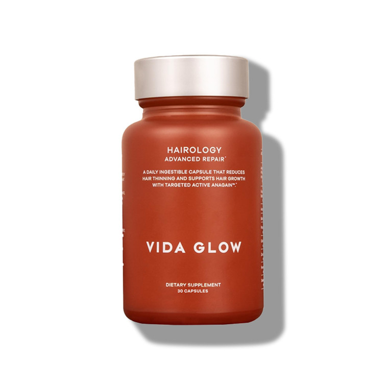 Vida Glow Hairology Hair Growth & Regrowth Capsules  Supports Thicker, Stronger Hair, Reduces Thinning & Loss with Biotin, 30 Vegan Capsules for Hea
