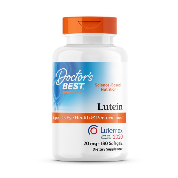 Doctors Best Lutein, 20 mg, Supports Eye Health & Performance, Non-GMO, Gluten Free 180 Softgels