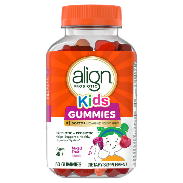 Align Probiotic, Kids Gummies, Prebiotic + Probiotic helps support a healthy digestive system*, #1 Doctor Recommended Probiotic Brand, 50 Gummies Pa