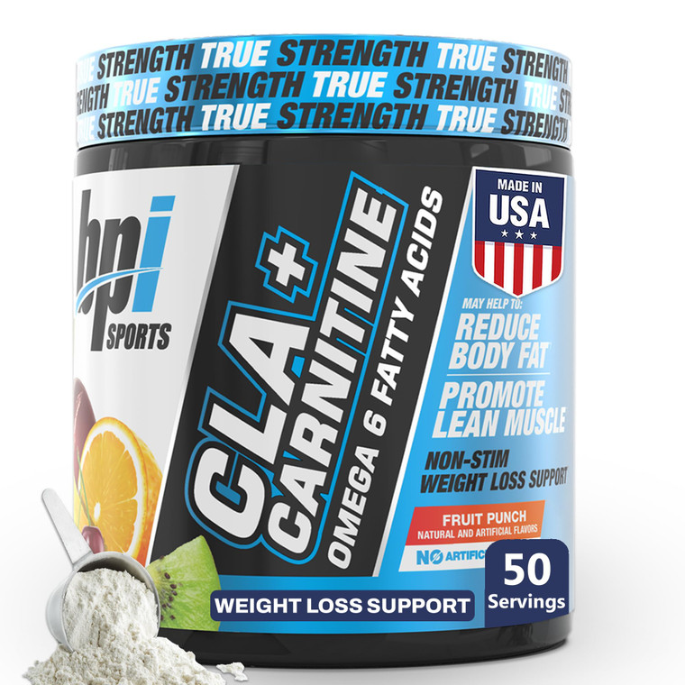 BPI Sports CLA+Carnitine  CLA L Carnitine & Linoleic Acid  L Carnitine Supplement for Weight Loss, Metabolism & Lean Muscle  Caffeine Free  Fruit