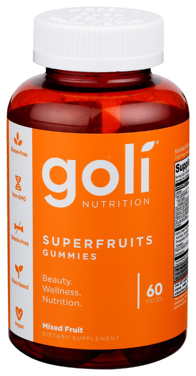 Goli Nutrition, Gummies Superfruits Mixed Fruit, 60 Count