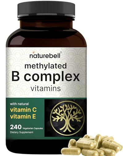 NatureBell Methylated B Complex Vitamins - 240 Vegetarian Capsules - High Bioavailability 12-in-1 Formula - for Immune Health & Energy Support* - Non