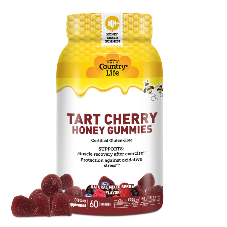 Country Life® Tart Cherry Honey Gummies - Non-GMO - Certified Gluten Free - Certified Vegetarian by AVA to Support Muscle Recovery After Exercise***