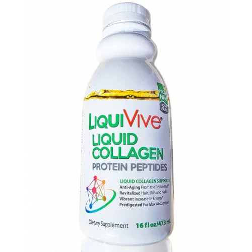 LiquiVive Liquid Collagen Protein Peptides Concentrate | Pure Hydrolyzed Super Multi Collagen Hydrolysate Health Drink | Higher Direct Absorption Tha