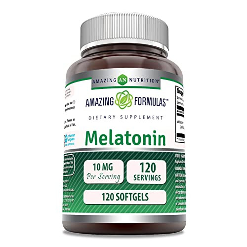 Amazing Nutrition Melatonin 10 mg | 120 Softgels Supplement | Non-GMO | Gluten Free | Made in USA