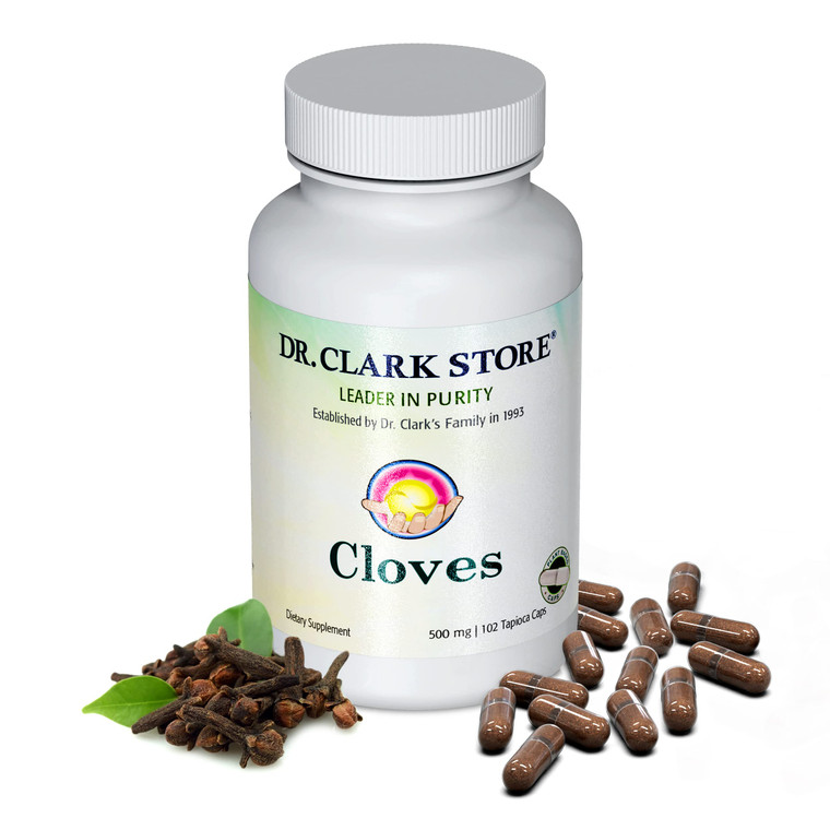 Dr Clark Store Cloves Vegetarian, 500mg, 102 Tapioca Capsules  Helps Maintain Liver Performance and Blood Circulation
