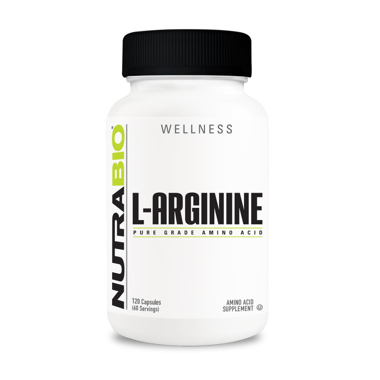 NutraBio L-Arginine Supplement, 750mg  Nitric Oxide Precursor, Supports Blood Flow, Vascular Health, and Muscle Growth- L Arginine Supplements for M