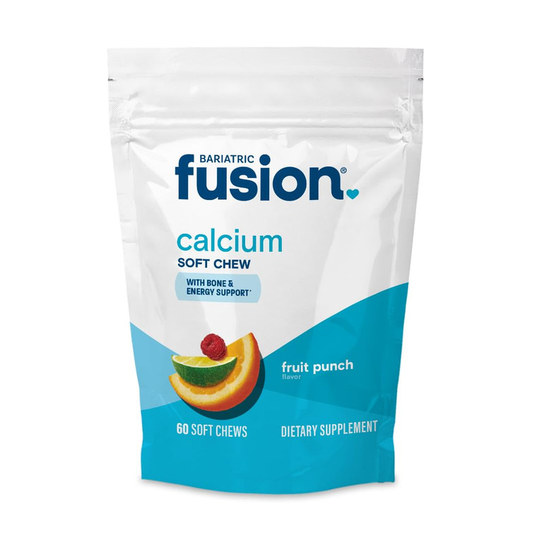 Bariatric Fusion Bariatric Calcium Supplement Chews | Calcium Citrate with Vitamin D3 Bariatric Vitamin | Sugar Free Chewable |500mg | Fruit Punch |