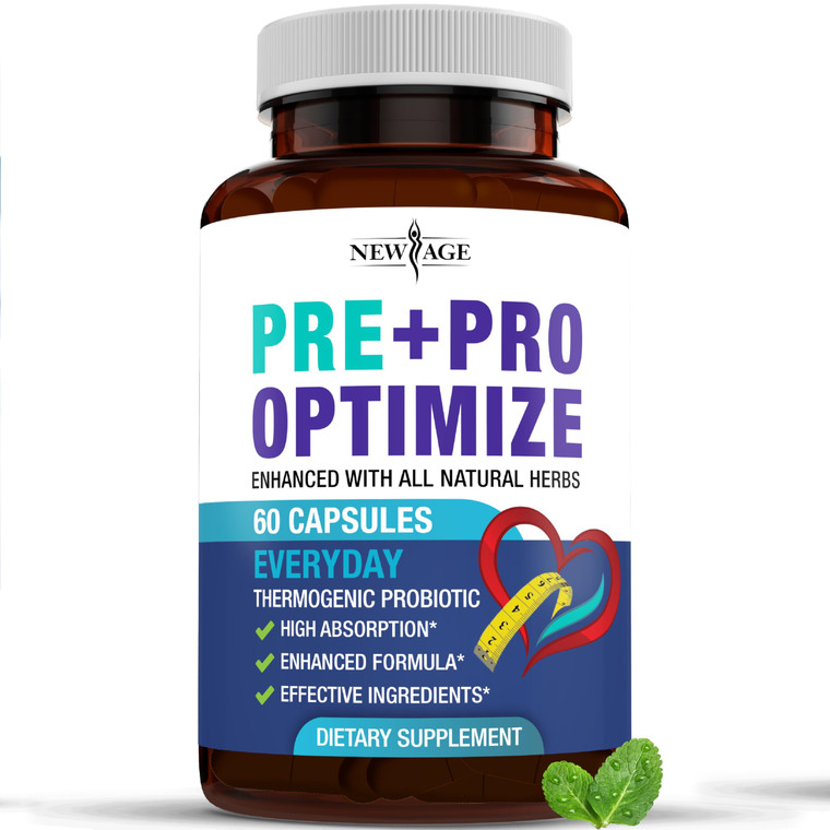 NEW AGE Pro Optimize Probiotics for Women, Menopause, Digestive Health - Support for Bloating, Hot Flashes, Joint Support, Night Sweats - Gut Health