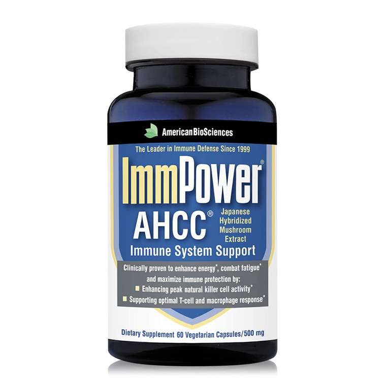 American BioSciences ImmPower AHCC Herbal Mushroom Supplement, 500mg per Capsule for Immune Support, Maintains Natural Killer Cell Activity, Pack of