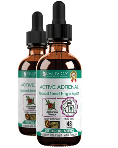 Rejuvica Health Active Adrenal - Advanced Adrenal Support Tincture - Liquid Delivery for Better Absorption - Ashwagandha, B-Vitamins, Magnesium and M