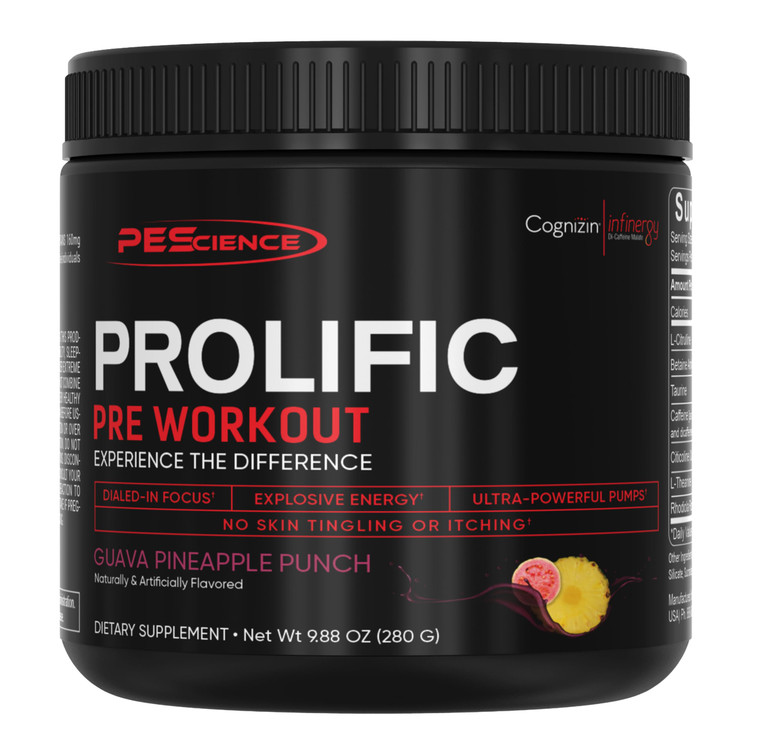 PEScience Prolific Pre Workout Powder for Men & Women with L-Citrulline Nitric Oxide Booster, Energy Powder & Nootropic for Focus  Preworkout Withou