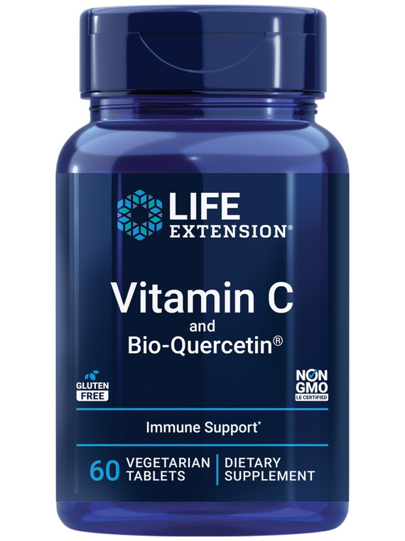 Life Extension Vitamin C and Bio-Quercetin®, Cardiovascular Health Supplement, Immune Support, Highly absorbable, quercetin, Vitamin C, Gluten Free,