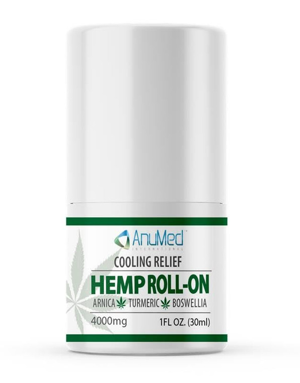 ANUMED Hemp Roll-On 4000mg Pain Relief. Fast Acting, Long Lasting, Maximum Strength with Arnica + Turmeric for Anti-Inflammatory, Natural Recovery, J