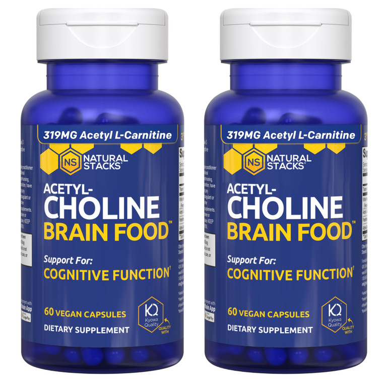 Acetylcholine Brain Food - Acetyl L-Carnitine & Alpha GPC Supplement - Supports Production of Acetylcholine - Neurotransmitter Supplement for Cogniti